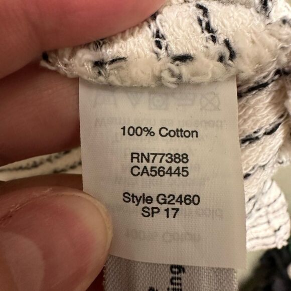 Madewell lace up pullover cream/navy striped top - Picture 7 of 7